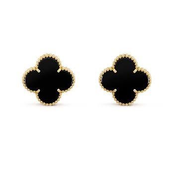 Van Cleef vintage Alhambra earrings available in Black, White and Green colour. Shop now! #jewelry #earrings #vancleef #earringsoftheday #earringsforher Black Van Cleef, Van Cleef Earrings, Vintage Alhambra Earrings, Alhambra Earrings, Black Onyx Earrings, Black Vans, Onyx Earrings, Birthday List, Black Earrings