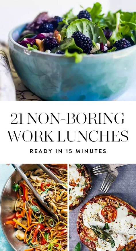 21 Non-Boring Work Lunches You Can Make in 15 Minutes or Less Work Lunch Recipes, Winter Lunch, Healthy Lunches For Work, Quick Healthy Lunch, Vegetarian Recipes Lunch, Lunch Inspiration, Work Lunches, Easy Vegetarian Lunch, Cold Lunches