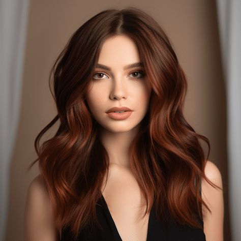 65 Stunning Brown Hair with Highlights Ideas for 2023 Medium Brown Hair With Burgundy Highlights, Chocolate Hair With Red Highlights, Brownish Red Highlights, Red Brown Hair Color With Highlights, Brown Roots Red Hair, Reddy Brown Hair, Red Hair Dark Roots, Brown Hair Dyed Red, Elegant Hair Color