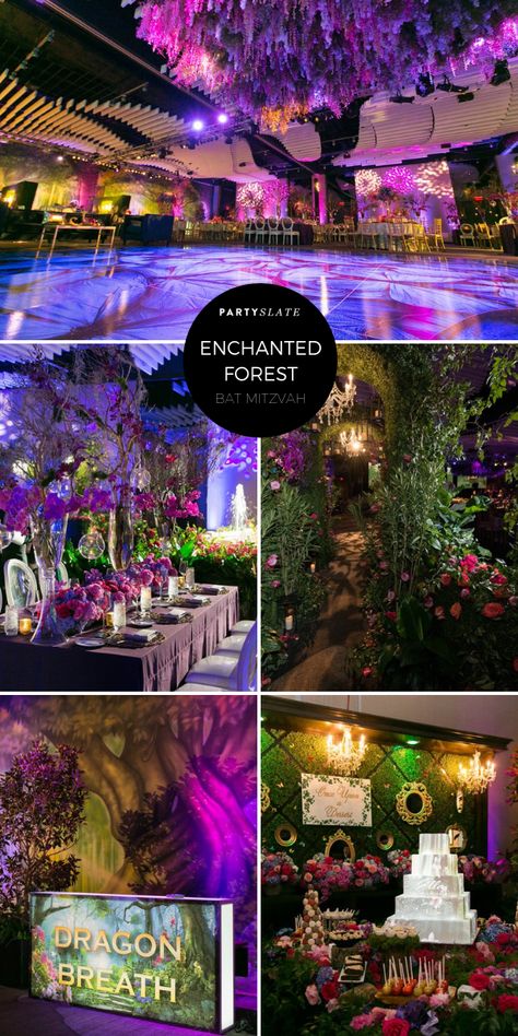 This 2019 Texas Star Award nominated event, Ella's Enchanted Forest, took guests on a mystical journey through an enchanted forest by bringing to life inanimate objects throughout the entire evening. Live entertainment and décor melded together the moment guests arrived for a magical experience. Enchanted Forest Theme Quinceanera, Enchanted Forest Theme Party, Enchanted Forest Quinceanera Theme, Enchanted Forest Quinceanera, Enchanted Forest Prom, Enchanted Forest Decorations, Forest Theme Party, Debut Theme, Sweet 15 Party Ideas Quinceanera