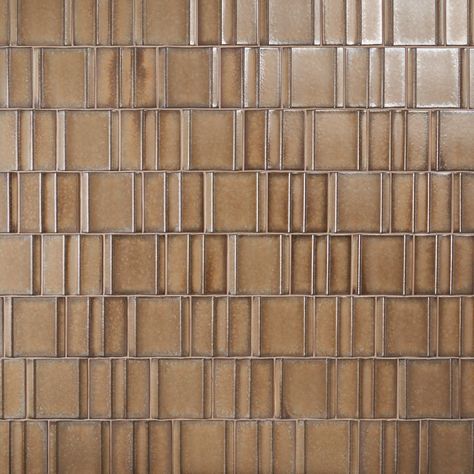 Kinro Golden Brown 6x6 3D Metallic Look Matte Porcelain Tile | Tilebar.com Brown Tile Bathroom, Glass Tile Shower, Wall Tile Texture, Bronze Tiles, Ochre Color, Brown Tile, Matte Porcelain Tile, Rectangle Tiles, Polished Porcelain Tiles