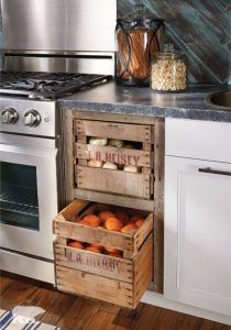 DIY Farmhouse Style Decor Ideas for the Kitchen - Wooden Crate Kitchen Storage - Rustic Farm House Ideas for Furniture, Paint Colors, Farm House Decoration for Home Decor in The Kitchen - Wall Art, Rugs, Countertops, Lights and Kitchen Accessories http://diyjoy.com/diy-farmhouse-kitchen Efficiency Kitchen, Dapur Rustic, Makeover Kitchen, Kitchen Organization Diy, Kitchen Organisation, Inspiration Kitchen, Island Kitchen, Backsplash Ideas, Kitchen Decorating