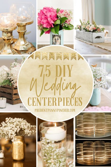 Create inexpensive and simple centerpieces on a budget for your big day with these DIY Wedding Centerpieces. There are DIY wedding centerpiece ideas for all styles and seasons. There are DIY centerpieces for all year around so whether you are having a tropical summer wedding or rustic fall wedding, there are tons of ideas for inspiration. You will find DIY floral arrangements, mason jar centerpieces, candle centerpieces and much more! Round Table Centerpieces Wedding, Wedding Centerpieces On A Budget, Wedding Shower Centerpieces, Centerpieces On A Budget, Round Table Centerpieces, Inexpensive Wedding Centerpieces, Diy Wedding Centerpiece, Wedding Table Centerpieces Diy, Thrifty Wedding