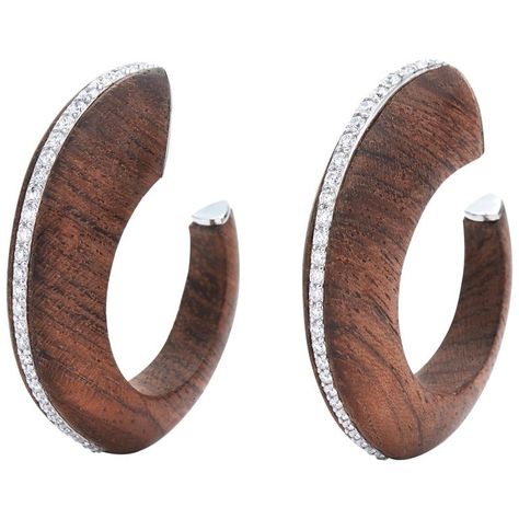 Wood And Gold Jewelry, Hoop Earrings Aesthetic, Silver Costume, Vintage Diamond Jewelry, Earrings Multiple, Fred Leighton, Round Diamond Earrings, Wooden Bracelet, Wooden Necklace