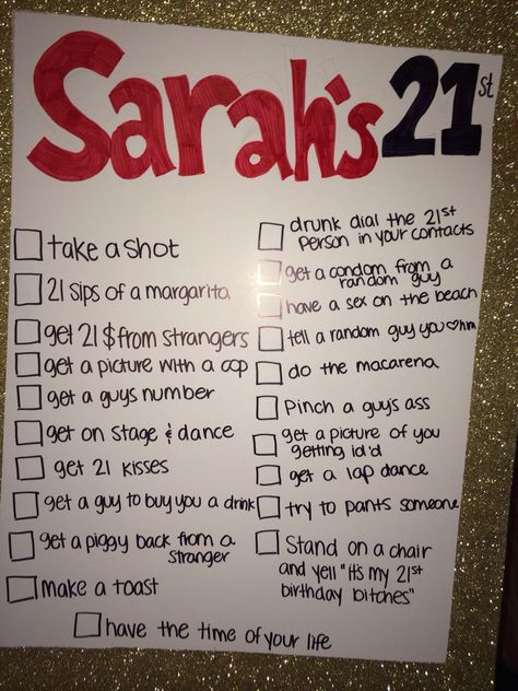 21st birthday checklist 21 Bucket List 21st Birthday, 21 Things To Do On Your 21st Checklist, 21 Birthday Party Ideas For Guys, Twenty Fine Party Ideas, Birthday Party List, 21st Birthday Signs Checklist, 21st Birthday List, Birthday Checklist, 21st Birthday Party Games