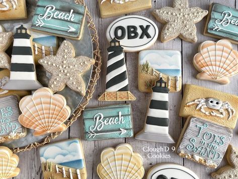 Amy Clough on Instagram: “I'll always have a soft spot for Outer Banks themed cookies. My parents took me there as a teenager, and I brought my husband and boys in…” Outer Banks Cookies Decorated, Outerbanks Themed Birthday Party, Outer Banks Themed Party, Outer Banks Cookies, Outer Banks Party Ideas, Outer Banks Birthday, Outer Banks Cake, Outer Banks Birthday Party, Outer Banks Party