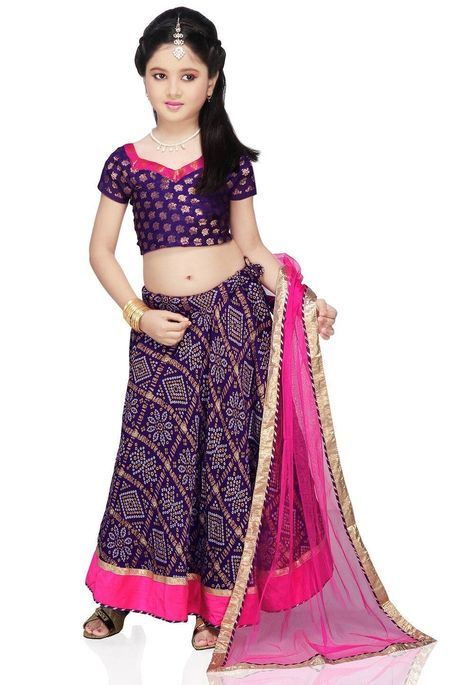 Pattu lehenga for kids