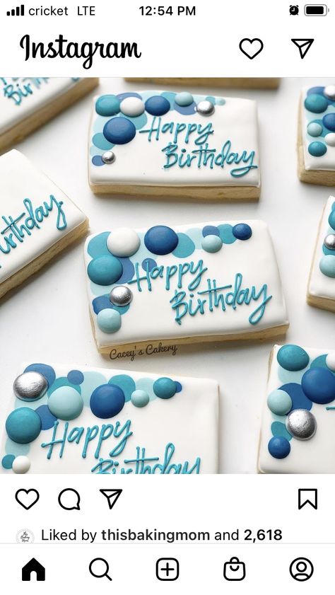 Men Birthday Cookies Decorated, Blue Royal Icing Cookies, Birthday Cookies For Adults, Man Birthday Cookies Decorated, Male Birthday Cookies, Boy Birthday Cookies Decorated, Blue Decorated Cookies, 21st Birthday Cookies For Guys, Birthday Sugar Cookies For Men