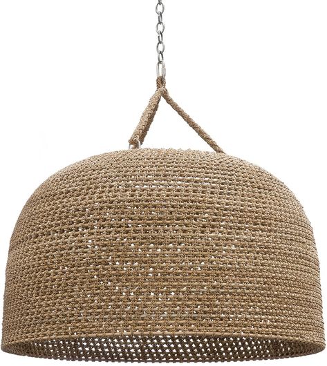 Jeffrey Alan Marks Collection. Oversized pendant intricately woven with a core rattan frame Wabi Sabi Restaurant, Greige Design, Rope Pendant Light, Rattan Pendant Light, Rope Weave, Mcgee & Co, Lantern Pendant, Joshua Tree, Ceiling Pendant