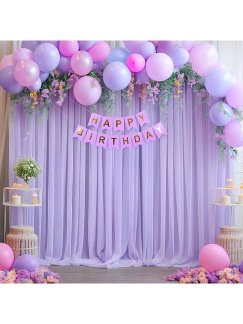 Light Purple  Collar  Polyester   Embellished   Event & Party Supplies Lavender Balloons, Lavender Party, Seventh Birthday, Backdrop Curtains, Photography Decoration, Holiday Birthday Party, Birthday Party Photography, Purple Decor, Purple Collar