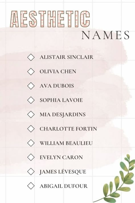 Printable List Of Aesthetic Names Dark Academia Names, People Embracing, Best Character Names, Special Style, Aesthetic Names, Name Suggestions, Unique Baby Names, Name List, Love You Baby