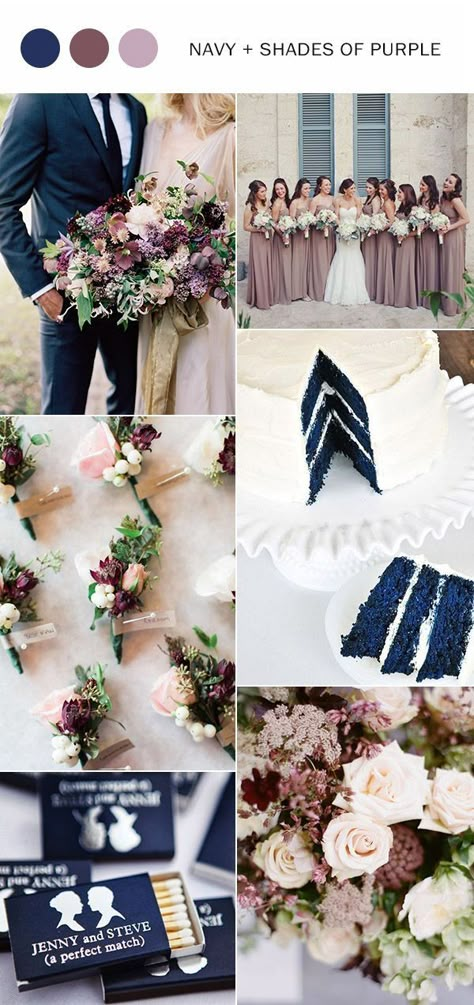 navy blue and shades of purple wedding color ideas for fall 2017 by michele,  #blue #Color #Fall #Ideas #michele #navy #Purple #Shades #Wedding Check more at http://www.wedding.lipinjectionscost.com/navy-blue-and-shades-of-purple-wedding-color-ideas-for-fall-2017-by-michele/ Shades Of Purple Wedding, Wedding Color Scheme, Wedding Colors Red, Wedding Color Combos, Wedding Colors Purple, Purple Cakes, Autumn Ideas, Trendy Wedding Dresses, Wedding Theme Colors