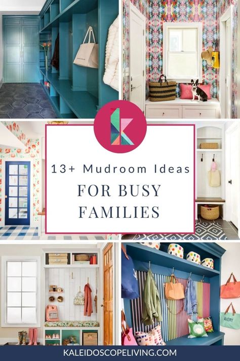 Family Mudroom Entryway, Mudroom Drop Zone Command Centers, Entryway Ideas Family, Family Drop Zone Entryway, Colorful Mudroom Ideas, Family Entryway Organization, Organized Entryway Ideas, Mudrooms Small Space, Mud Room Organization Ideas