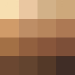 Black characters in fiction are often described as having a skin color that looks like some kind of coffee beverage. This is especially likely if the character in question is of mixed race or if they are meant to be attractive. Sometimes those … Color Splotches, Skin Palette, Icona Ios, Scale Skin, Futurisme Retro, Color Palette Challenge, Skin Color Palette, Brown Color Palette, Palette Art