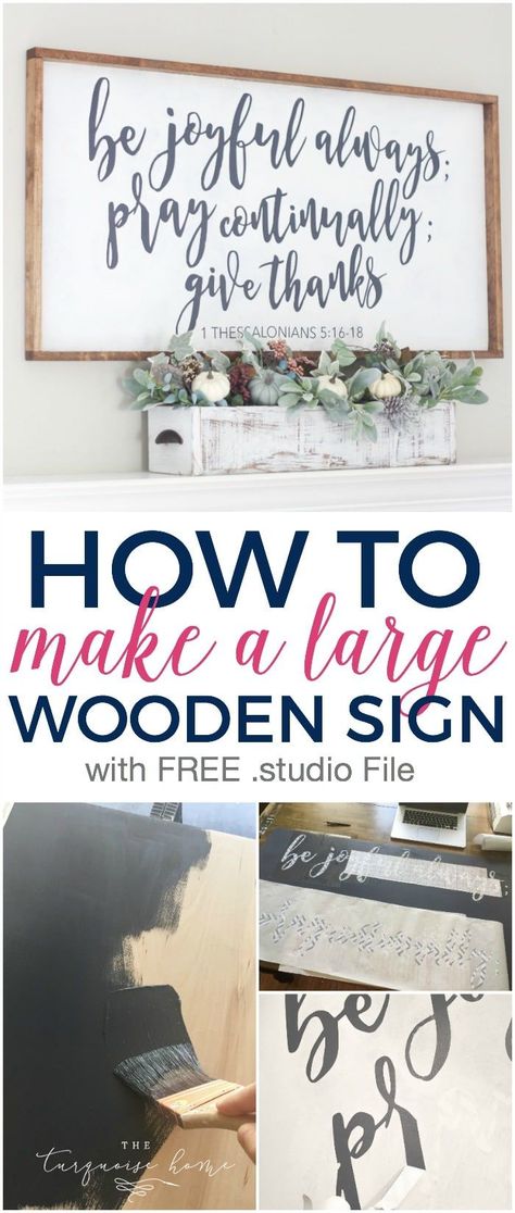 This tutorial is so easy and I made this sign with mostly items I had around the house. LOVE how it turned out! | How to Make a Large Wooden Sign #homedecorideas #diyhomedecor #diyhomedecoronabudget #livingroomdecor Diy Wood Signs, Mason Jar Diy, Mason Jar Crafts, Easy Home Decor, Décor Diy, Diy Signs, Jar Crafts, Handmade Home Decor, Decor Rustic