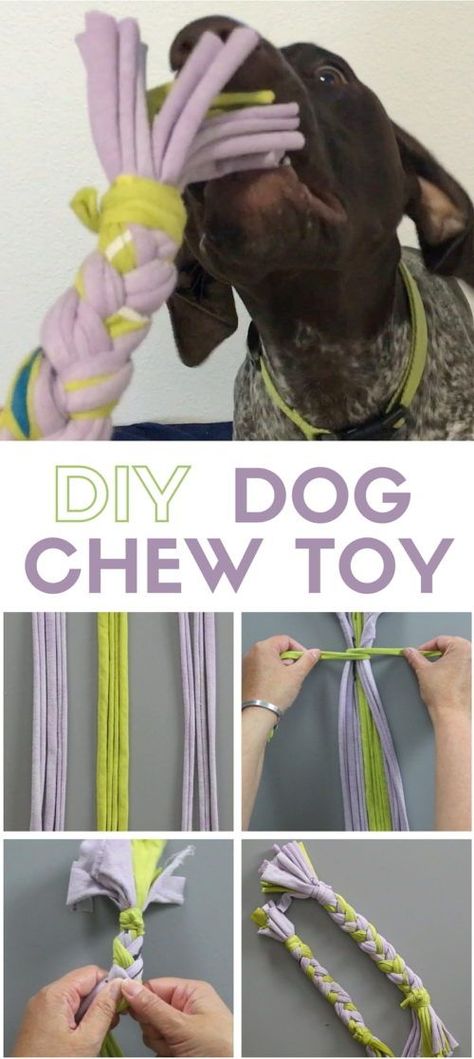 Learn how to make a dog chew toy using your old t-shirts. Your best friend is going to love it because it smells like you! Dog Toys From Socks, Homemade Dog Toys, Diy Dog Toys, Ideal Toys, Dog Projects, Shirt Diy, Dog Crafts, Dog Chew, Old Shirts