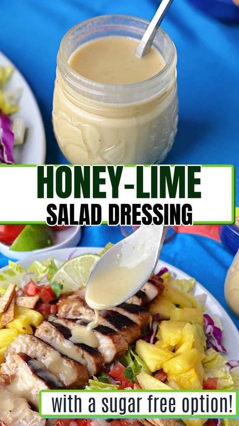 This dressing adds a lovely zip to your salads: sweet and tangy, the taste of honey and lime in every bite!