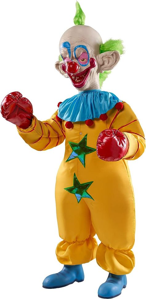 Shop Here - Spirit Halloween Killer Klowns from Outer Space Shorty Animatronic | Officially Licensed | 5 Feet Tall | Halloween Décor | Horror Décor - This product includes an animatronic, instruction manual, volume control, external speaker jack, and adapter. It’s everything you need to for this horrifying clown! Horror Room, Killer Klowns From Outer Space, Animated Halloween Props, Clown Suit, Halloween Animatronics, Halloween 5, Black Halloween Dress, Send In The Clowns, Drawing Stencils