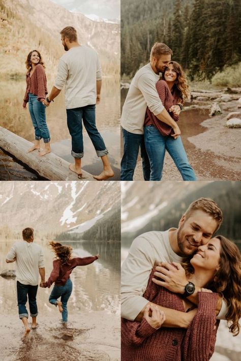 March Couple Photoshoot, Iphone Engagement Photos Picture Ideas, Fall Guest Dress, Engagement Photos Outfits 2023, Engagement Photos Sage Green, Engagement Hiking Photos, Engagement Photos Glacier National Park, Hiking Engagement Photoshoot, Engagement Photos With Converse