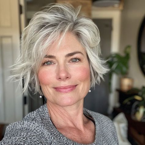 magnific H5ZXGtaMgkoxsOgyiINv Short Shag Short Grey Shag Haircuts, Short Shag Grey Hair, Gray Shag Hairstyles, Short Shaggy Bob Hairstyles, Fun Hairstyles, Bold Women, Short Shag Haircuts, Short Hairstyles Fine, Shaggy Short Hair