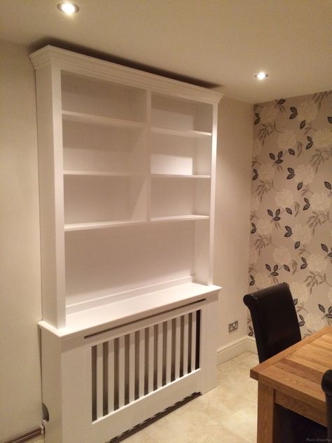 Radiator Covers | Alcove Carpentry Toy Storage Around Radiator, Shelves Around Radiator, Radiator Cover Ideas With Storage, Radiator Cover With Shelves, Radiator Bookcase, Hide Radiator Ideas, Radiator Shelves, Flat Radiators, Custom Radiator Covers