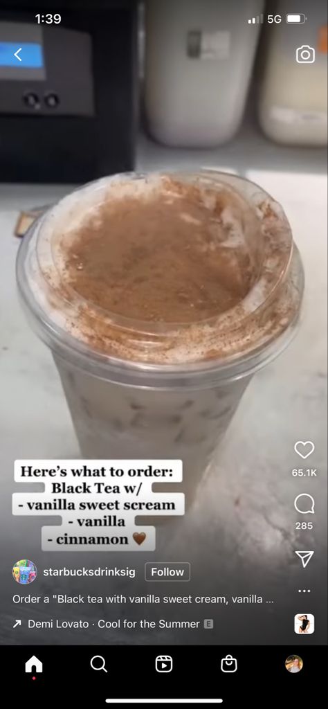 Starbucks Horchata Drink, Starbucks Black Tea Drinks, Horchata Starbucks Drink, Horchata Drink, Starbies Drinks, Cold Starbucks Drinks, Starbucks Orders, Secret Menu Items, Starbucks Secret Menu Drinks