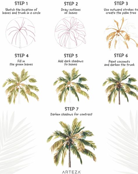 Vibes Captions, Palm Tree Sketch, Palm Tree Artwork, Palm Tree Png, Palm Tree Drawing, Beach Art Painting, Tropical Painting, Palm Trees Painting, Palm Tree Art