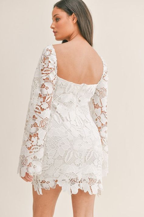 White lace mini dress