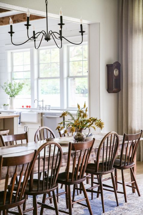 Farmhouse Kitchen Table Ideas, Kitchen Table Ideas, Farmhouse Kitchen Table, Tomball Texas, Early American Style, Moore House, American Farmhouse Style, Colonial Farmhouse, Farmhouse Kitchen Tables