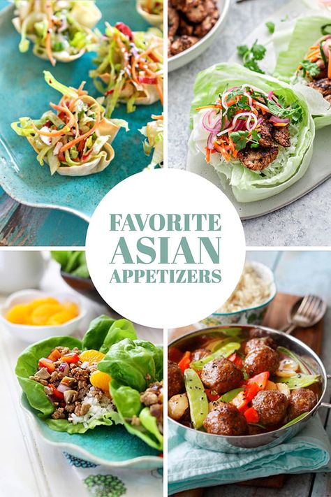 Looking for some Asian Appetizers recipes? Here are a few of my favorites! These easy Asian Appetizers have tons of Asian Inspired flavors, are colorful, and so easy to make! Plus, all of these appetizer recipes can be made ahead or have make ahead elements, making your appetizer preparations super easy! #asianappetizers #appetizerrecipes #asianrecipes #asianappetizerrecipe Asian Inspired Appetizers, Asian Pizza, Appetizers Asian, Cortisol Cocktail, Wonton Cups Appetizers, Asian Food Appetizers, Noodles Homemade, Asian Bakery, Wonton Appetizers