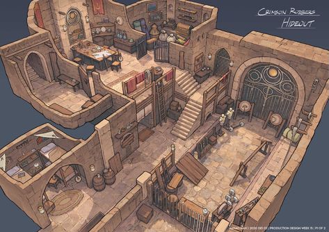 Feng Zhu Design, Feng Zhu, Fantasy Rooms, Rpg Map, Classic Vibe, Building Concept, Isometric Art, Dungeon Maps, Set Designs