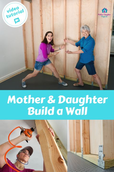 How To Build A Stud Wall Diy, Diy Stud Wall, How To Build A Divider Wall, Build A Room In Garage, How To Build Walls, How To Build A Partition Wall, How To Make A Temporary Wall, Diy Wall Installation, Garage Separation Wall