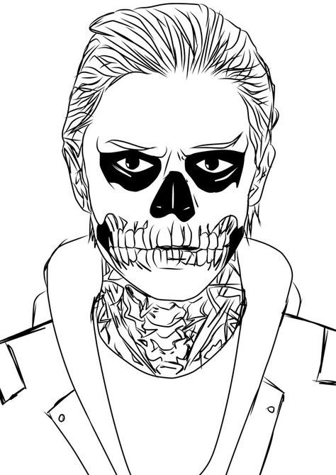 Tate Langdon from American Horror Story.    *Check out full view Prints on sale @ Anime Los Angeles 2014 American Horror Story Painting Ideas, American Horror Story Coloring Pages, Ahs Painting Ideas, Drawing Tate Langdon, Tate Langdon Drawing Easy, Ahs Drawing Easy, Tate Langdon Drawing Sketch, Tate Langdon Tattoo, Tate Langdon Drawing