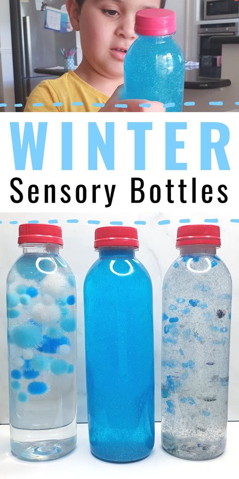 Winter Sensory Bottles, January Lesson Plans, Winter Sensory Bin, Winter Activities For Toddlers, Winter Sensory, Winter Lesson Plan, December Lessons, January Activities, Sensory Bottle