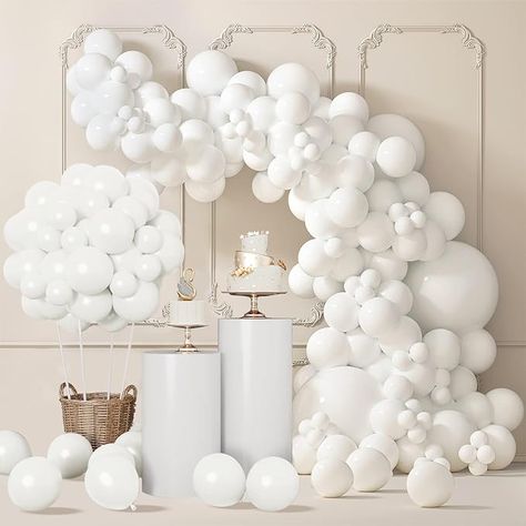 Amazon.com: 140pcs Balloon Arch Kit, White Balloons of Different Sizes Pack of 18 12 10 5 Inch Party Balloon Kit for Birthday Party or Balloon Arch as Graduation Wedding Baby Shower Anniversary Party Decorations : Everything Else Happy Birthday Bear, Holiday Balloons, Anniversary Party Decorations, Balloon Kit, Garland Arch, Anniversary Decorations, White Balloons, Arch Kit, Pink Balloons