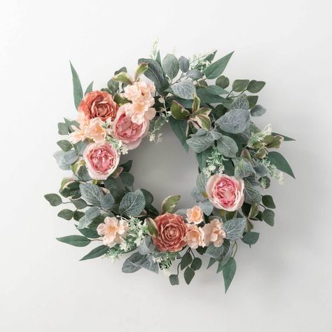 Spring Door Wreath, Pink Ranunculus, Spring Floral Wreath, Diy Spring Wreath, Pink Wreath, Pretty Wreath, Spring Door Wreaths, Diy Roses, Peonies Wreath