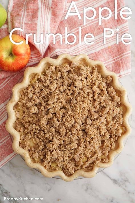 Apple Pie Crumble Topping, Pie Crumble Topping, Apple Crumble Pie Recipe, French Apple Pie, Apple Crisp Pie, Fall Desserts Apple, Apple Crumble Pie, Apple Crumble Recipe, Crumble Pie