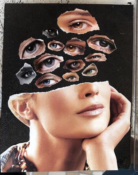 Collage Eyes Art, Eyes Collage Art, Fragments Portraits, Cubism Photography, Fractured Portrait, Eye Collage Art, Fragmentation Photography, Fragmented Faces, Imperfection Photography