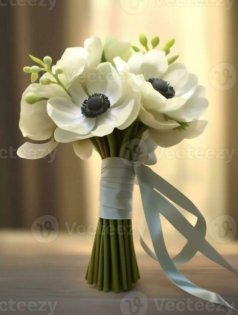 White Anemone Flower Bouquet, Anemone Bride Bouquet, Anemone Wedding Cake, Anemone Wedding Centerpiece, Anemone Flower Bouquet, White Anemone Bouquet, Anemone Wedding Bouquet, Anemones Wedding, Anemone Centerpiece