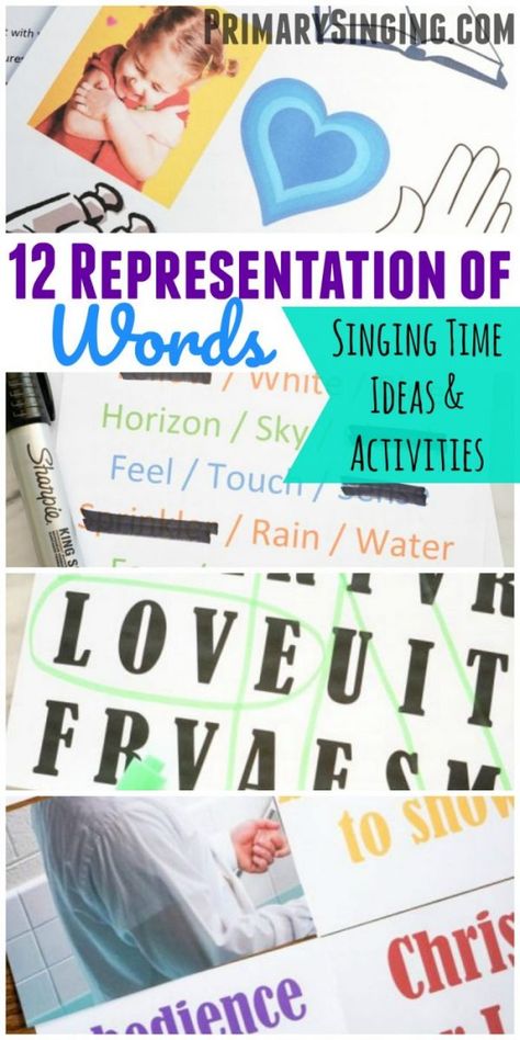 12 Representation of Words Activities for Singing Time --- an invaluable resource for LDS Primary Music Leaders / Choristers. With a bunch of activities you can adapt to any song to reach those that learn best with words! See all the rest of the posts in this learning styles series. Singing Time Ideas #lds #singingtime #primary #primarychorister #homeschool Learning Styles Activities, Singing Time Ideas, Words Activities, Unscramble Words, Called To Serve, Primary Chorister, Primary Singing Time, Primary Music, Visiting Teaching