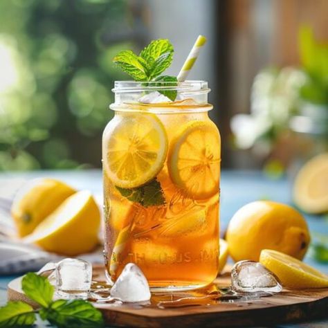 Earl Grey Iced Tea Lemonade Recipe - The Ultimate Refresher! Iced Tea Lemonade Recipe, Tea Lemonade Recipe, Jasmine Milk Tea Recipe, Lemon Ice Tea, Moroccan Mint Tea Recipe, Lemonade Tea Recipe, Mint Tea Recipe, Milk Thistle Tea, Licorice Tea