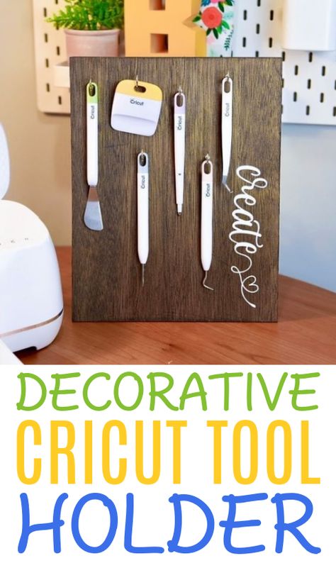 You need some place to store your Cricut tools, so why not make them yourself? After all, not only will it be a practical way to organize your tools, but you can make them decorative as well. This is an easy project perfect for any Cricut crafter. Cricut Tools, Diy Recycled Projects, Beginner Crafts, Cricut Tips, Cricut Craft, Diy Holder, Circuit Design, Diy Cricut, Create Diy