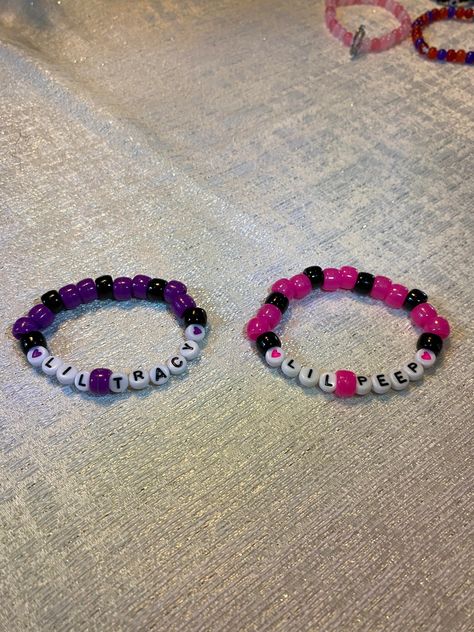 This product is a stretchy beaded bracelet. Lil peep and Lil Tracy beaded bracelets, This is a pink and purple bracelet. There are sizes to choose from! If you have no interest in this product, try looking at my page for others. Couples Bracelets Ideas, Bracelet Ideas Beads Words, Lil Peep And Lil Tracy Bracelets, Pink And Purple Bracelet, Lil Peep Lil Tracy Matching Bracelets, Lil Peep Bracelet Ideas, Bsf Bracelets, Lil Peep Bracelet, Pony Bead Bracelets Ideas