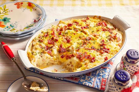 This Loaded Twice Baked Potato Casserole Is Pure Comfort thepioneerwoman Twice Baked Potato Casserole, Loaded Baked Potato Casserole, Twice Baked Potato, Twice Baked Potatoes Casserole, Baked Potato Casserole, Parmesan Potatoes, Leftover Mashed Potatoes, Potatoe Casserole Recipes, Potato Sides