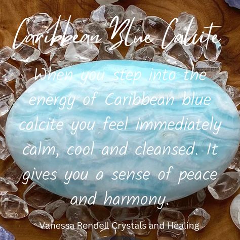 Crystal of the Day ~ Caribbean Blue Calcite 💙 – Vanessa Rendell Crystals and Healing 🦋 Carribean Calcite, Caribbean Blue Calcite, Caribbean Calcite, Sea Spray, Blue Calcite, Caribbean Blue, Crystal Healing Stones, Calcite Crystal, Peace And Harmony