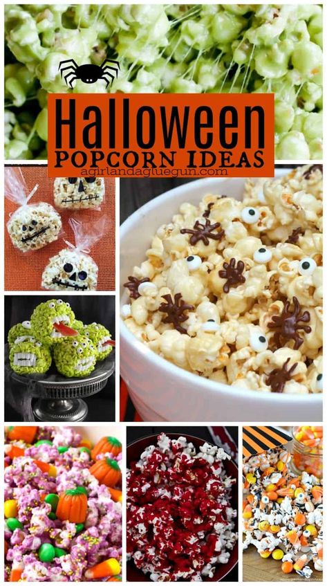 Appetizers For Party Crockpot, Halloween Appetizers For Party, Caramel Popcorn Recipe, Cute Halloween Treats, Popcorn Recipes Caramel, Halloween Popcorn, Baked Caramel, Popcorn Treats, Easy Halloween Party