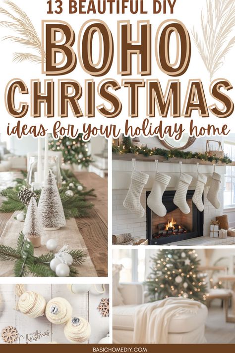 Find the best 13 beautiful DIY boho Christmas decor ideas for your home. Transform your home this holiday season with an array of aesthetic boho Christmas tree ideas adding bohemian vibes to your holiday home. Feature rustic and modern decor elements for a chic and stylish holiday home decor look. From farmhouse to modern decor, ideas these are perfect for achieving a neutral Christmas decor with crochet and macrame accents and creating table settings with boho style this Christmas season.