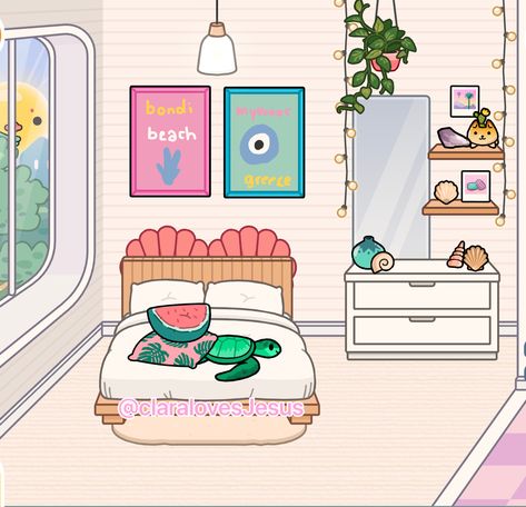 𓆉𝐆𝐚𝐥𝐚𝐝𝐫𝐢𝐞𝐥 ON A BREAK𓆉   Your room is done! 🫶🏼 Toca Boca Room Ideas Summer, Coconut Girl Room, Modern Mansion Bedroom, Toca Aesthetic, Crafty Christmas Gifts, Toca Life World Aesthetic Pfp, Bad Room Ideas, Toca Ideas, Stanley Products