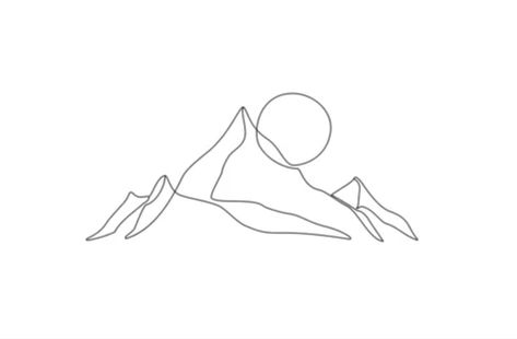 Small Line Mountain Tattoo, Mountains Outline Tattoo, Fine Line Tattoo Ideas Mountain, Mountain And Snowflake Tattoo, Dainty Mountain Tattoo Simple, Simple Mountain Tattoo Men, Continuous Line Mountain Tattoo, Mountains Simple Drawing, Simple Fine Line Mountain Tattoo