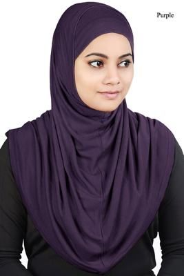 MyBatua purple Two Piece Al-Amira Viscose Jersey Hijab - MyBatua - 2761088 Al Amira Hijab, Modern Islamic Clothing, Al Amira, Sherlock Scarf, Under Scarf, Amira Hijab, Purple Two Piece, Mens Cashmere Scarf, Front Hair